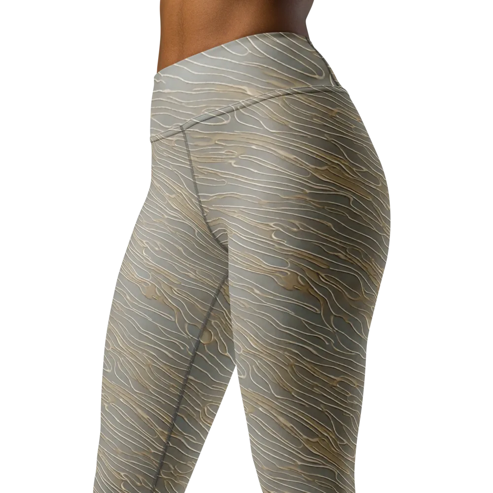 Champagne Current on Yoga Leggings — Left Front