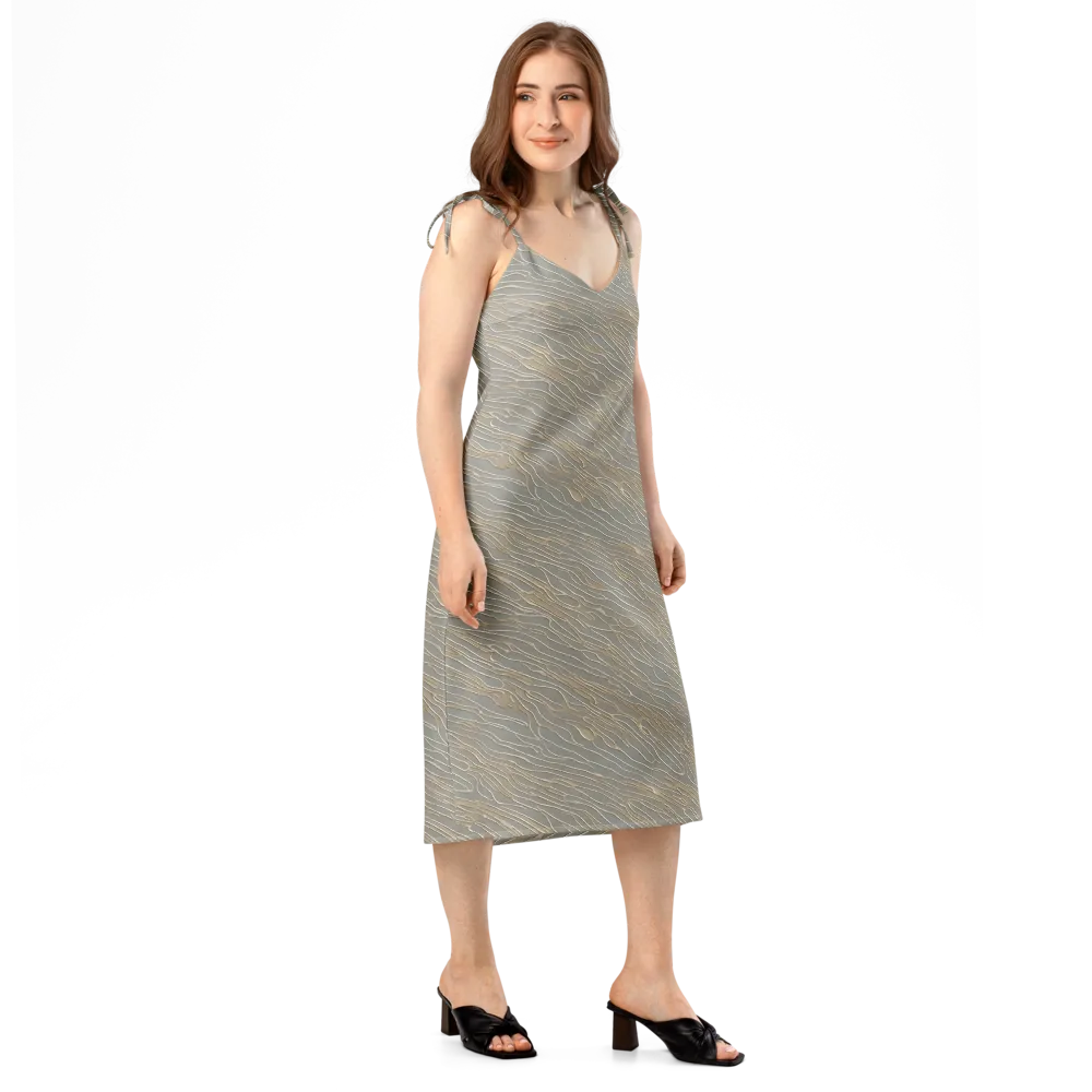 Champagne Current on Slip Dress — Right Front