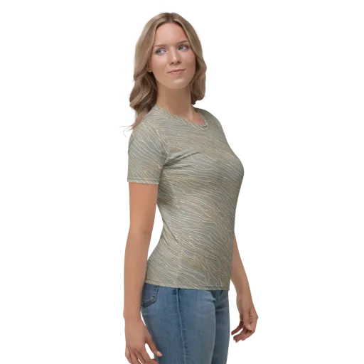 Champagne Current on a Women's Crew Neck T-Shirt