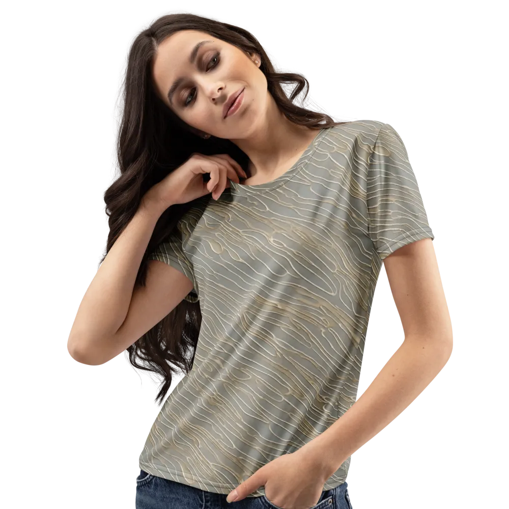 Champagne Current on Women's Crew Neck T-Shirt — Left Front
