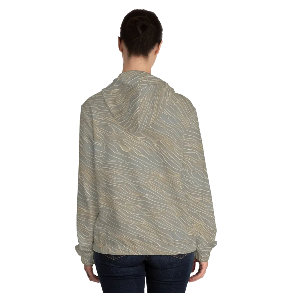 Champagne Current on Women's Full-Zip Hoodie — Back On Person