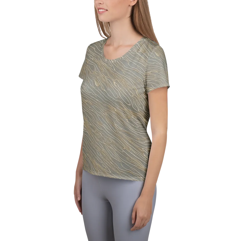 Champagne Current on Women's Athletic T-Shirt — Left