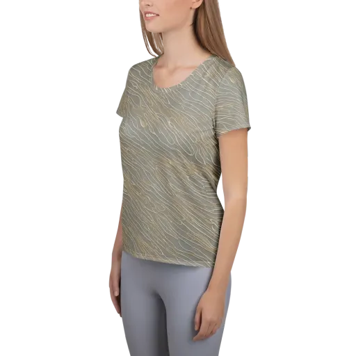 Champagne Current on a Women's Athletic T-Shirt
