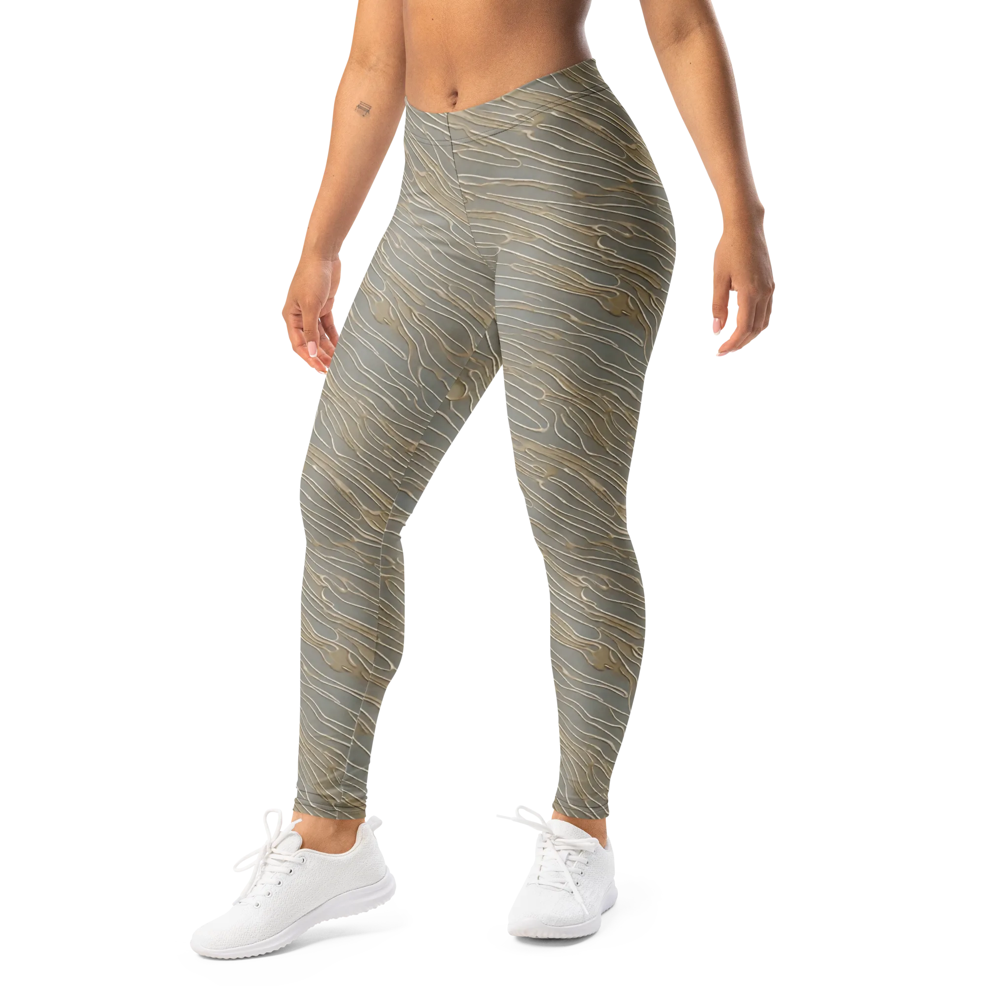Champagne Current on Leggings — Left Front