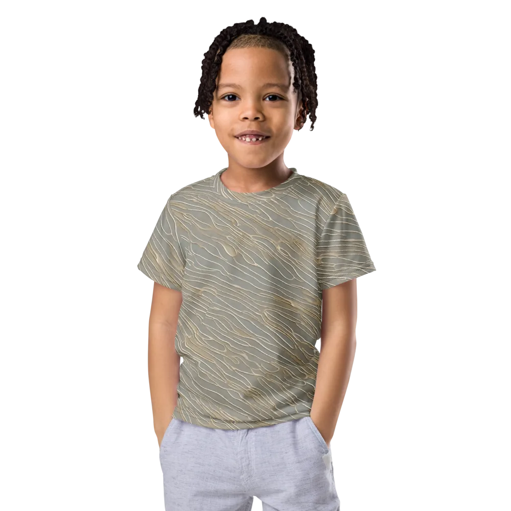 Champagne Current on Kids Crew Neck T-Shirt — Front