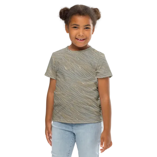 Champagne Current on a Kids Crew Neck T-Shirt