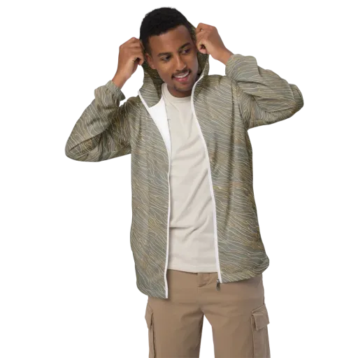 Champagne Current on a Men's Windbreaker