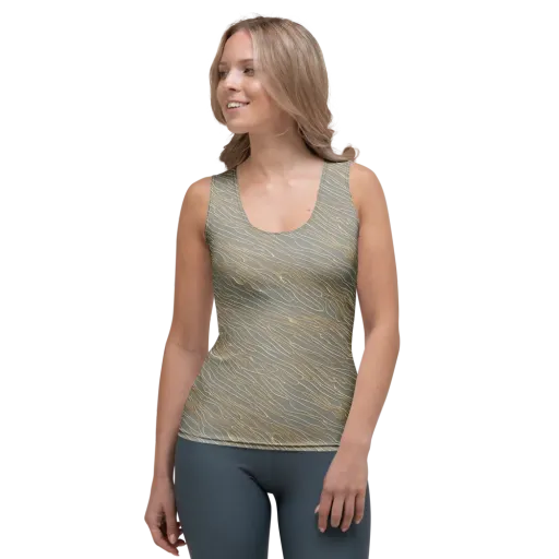 Champagne Current on a Women's Tank Top