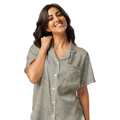 Champagne Current on a Women's Short Sleeve Pajama Top