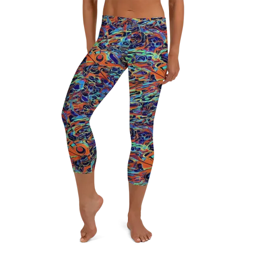 Tangerine Koi on a Capri Leggings