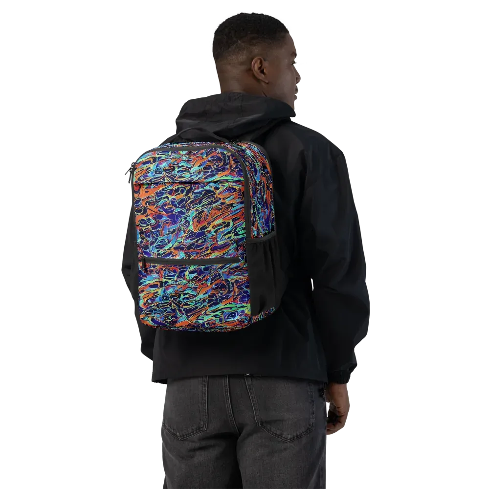 Tangerine Koi on Utility Backpack — Back