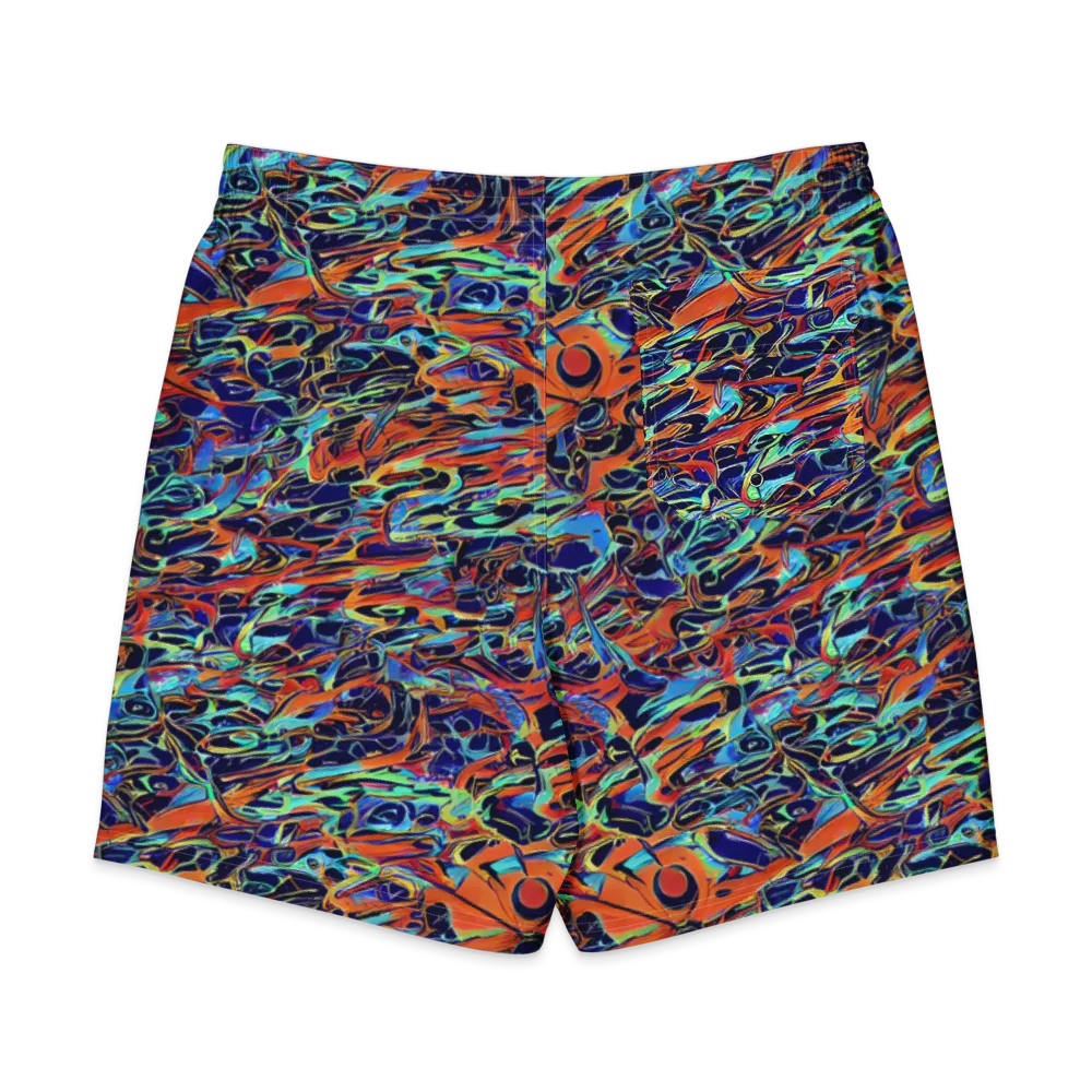 Tangerine Koi on Men's Board Shorts — Back