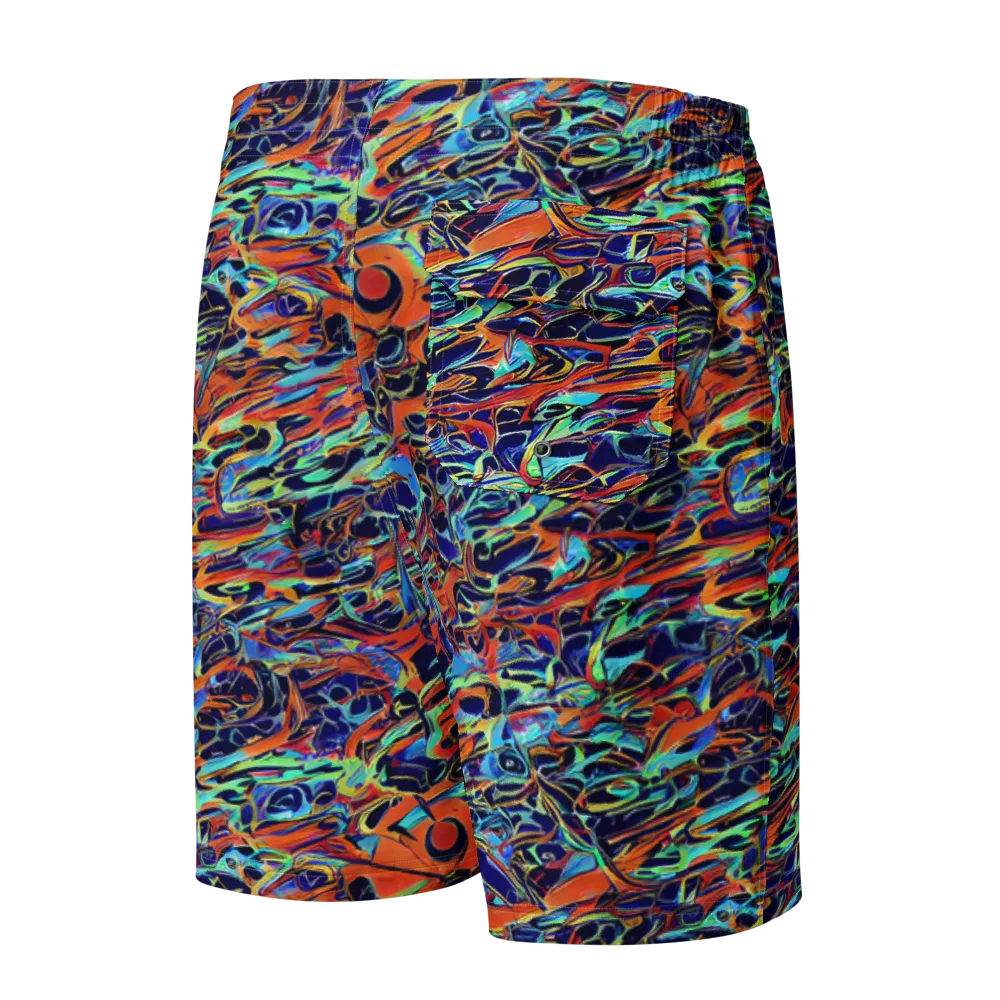 Tangerine Koi on Men's Board Shorts — Back