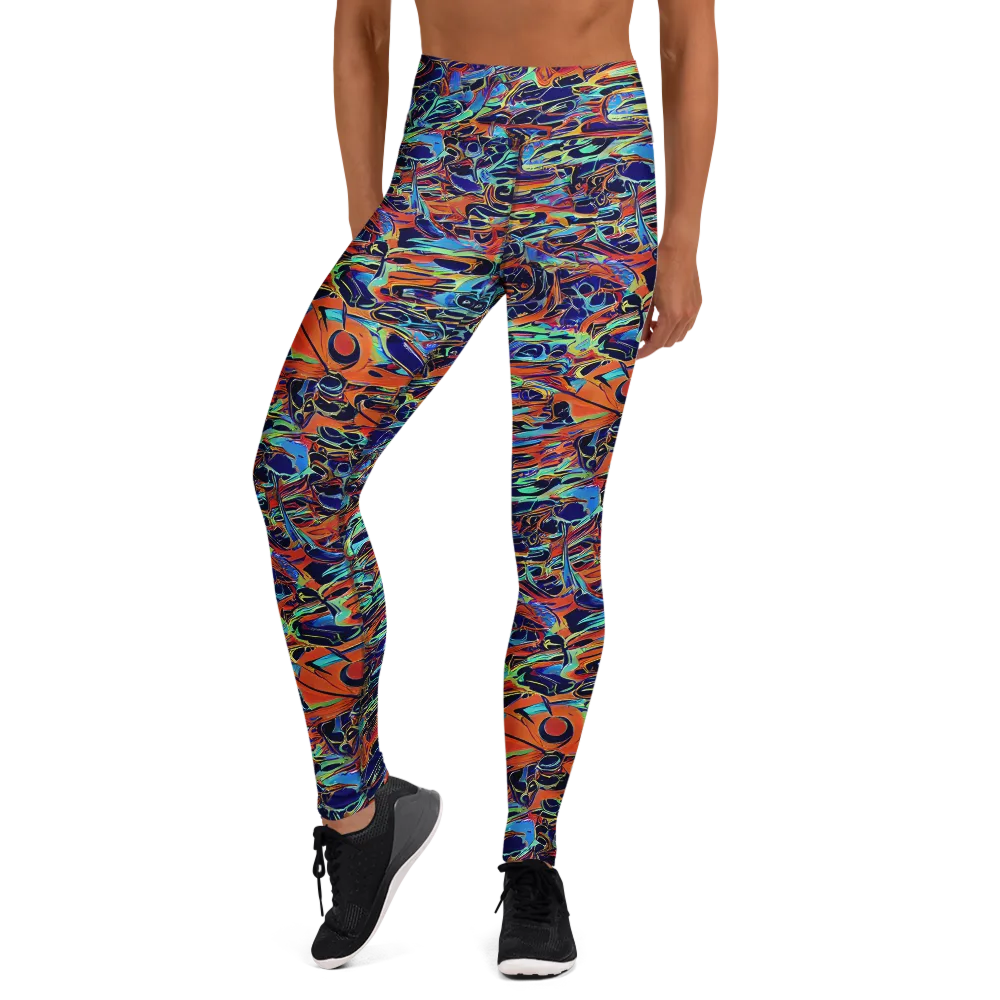 Tangerine Koi on Yoga Leggings — Front