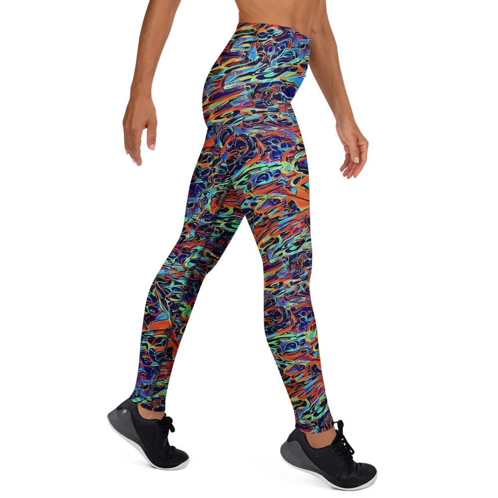 Tangerine Koi on Yoga Leggings — Right