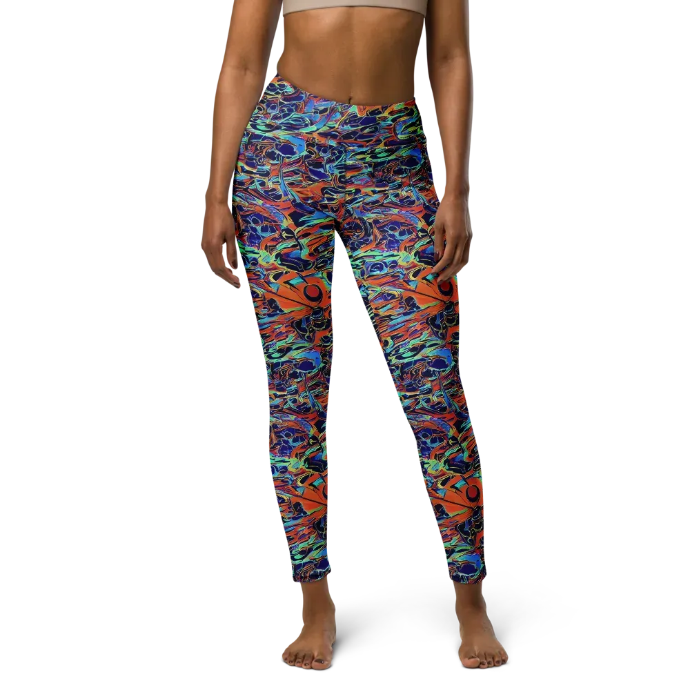 Tangerine Koi on Yoga Leggings — Front