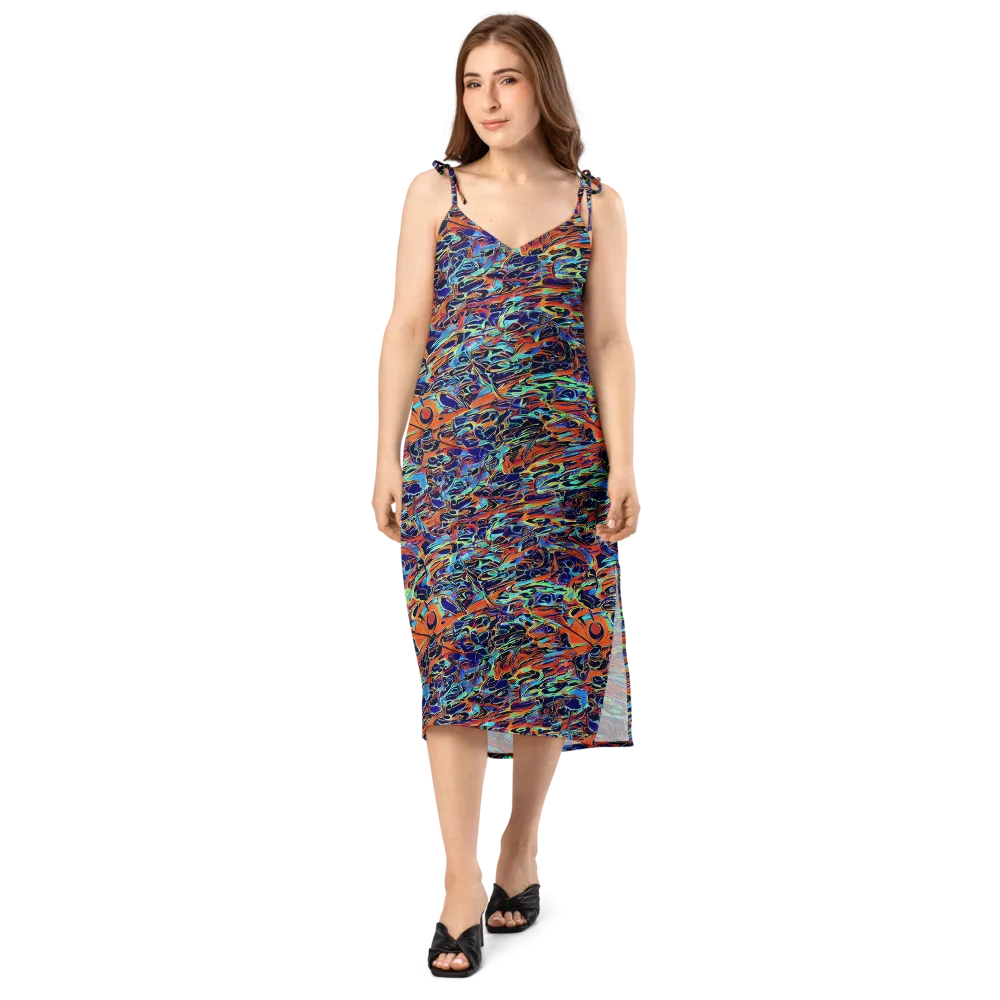 Tangerine Koi on Slip Dress — Front