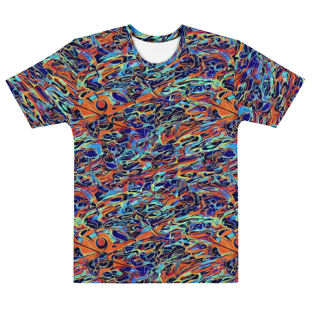 Tangerine Koi on Men's Cotton Crew Neck T-Shirt — Front