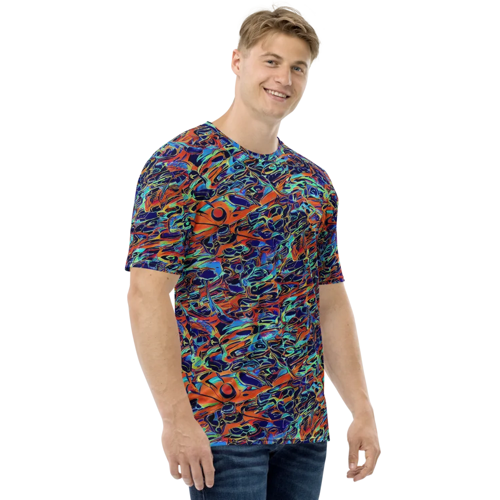 Tangerine Koi on Men's Crew Neck T-Shirt — Right