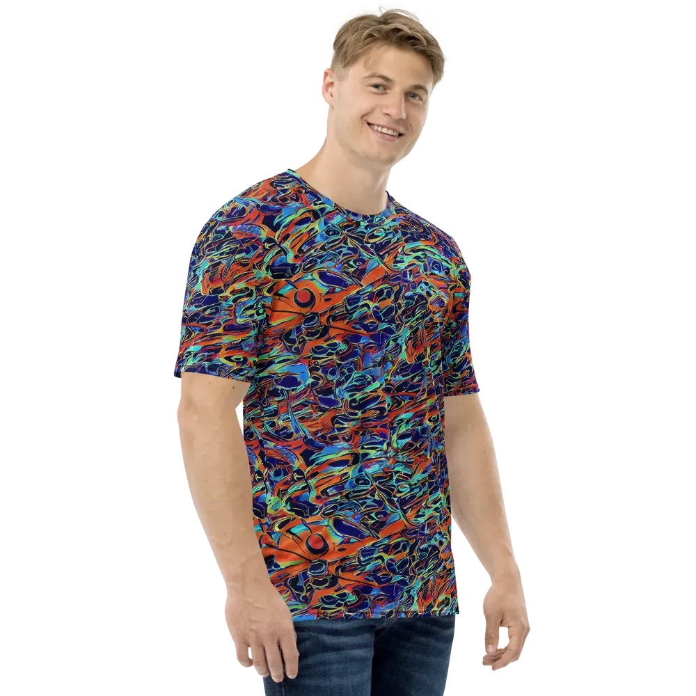 Tangerine Koi on Men's Crew Neck T-Shirt — Right