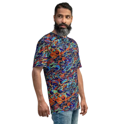 Tangerine Koi on a Men's Crew Neck T-Shirt