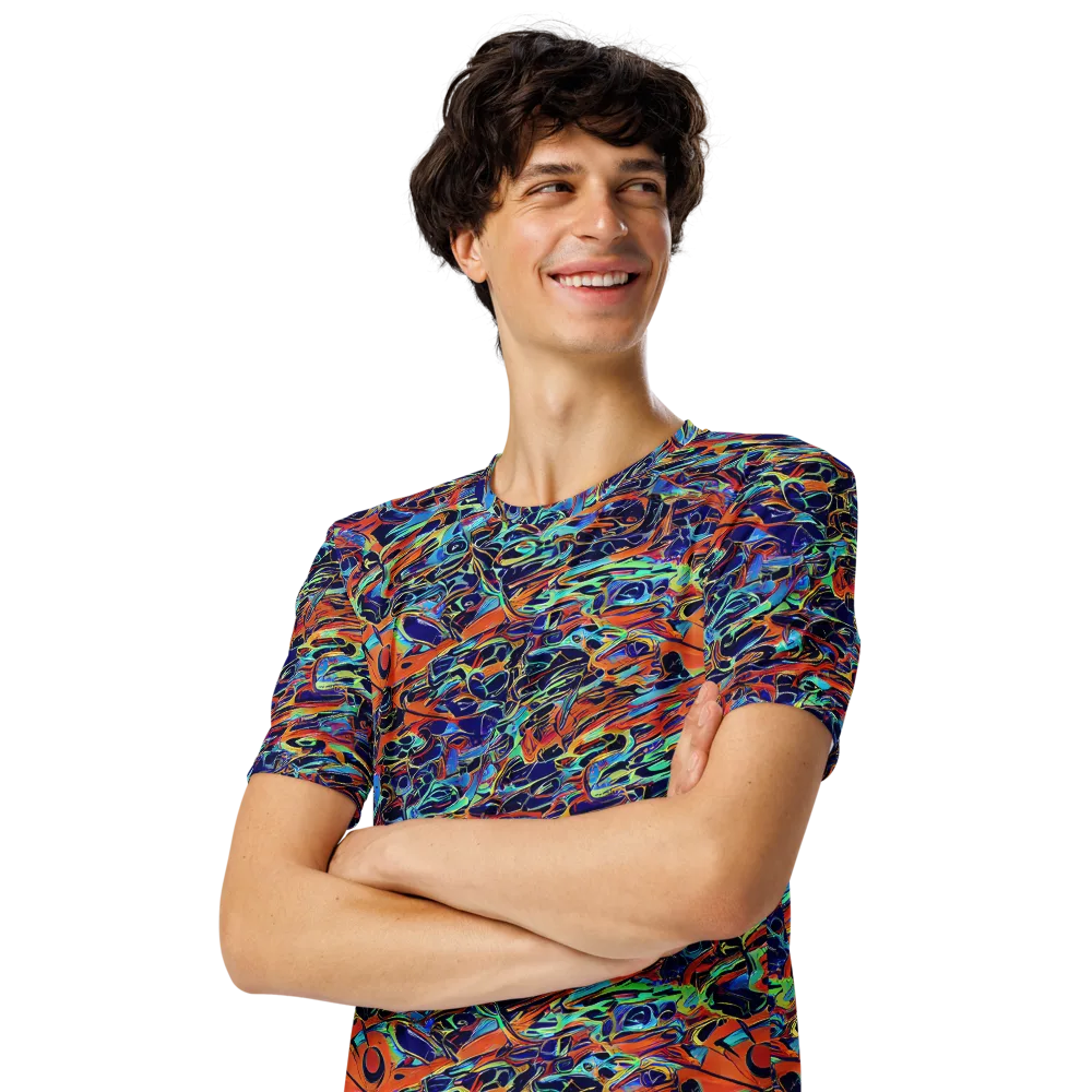 Tangerine Koi on Men's Crew Neck T-Shirt — Left Front