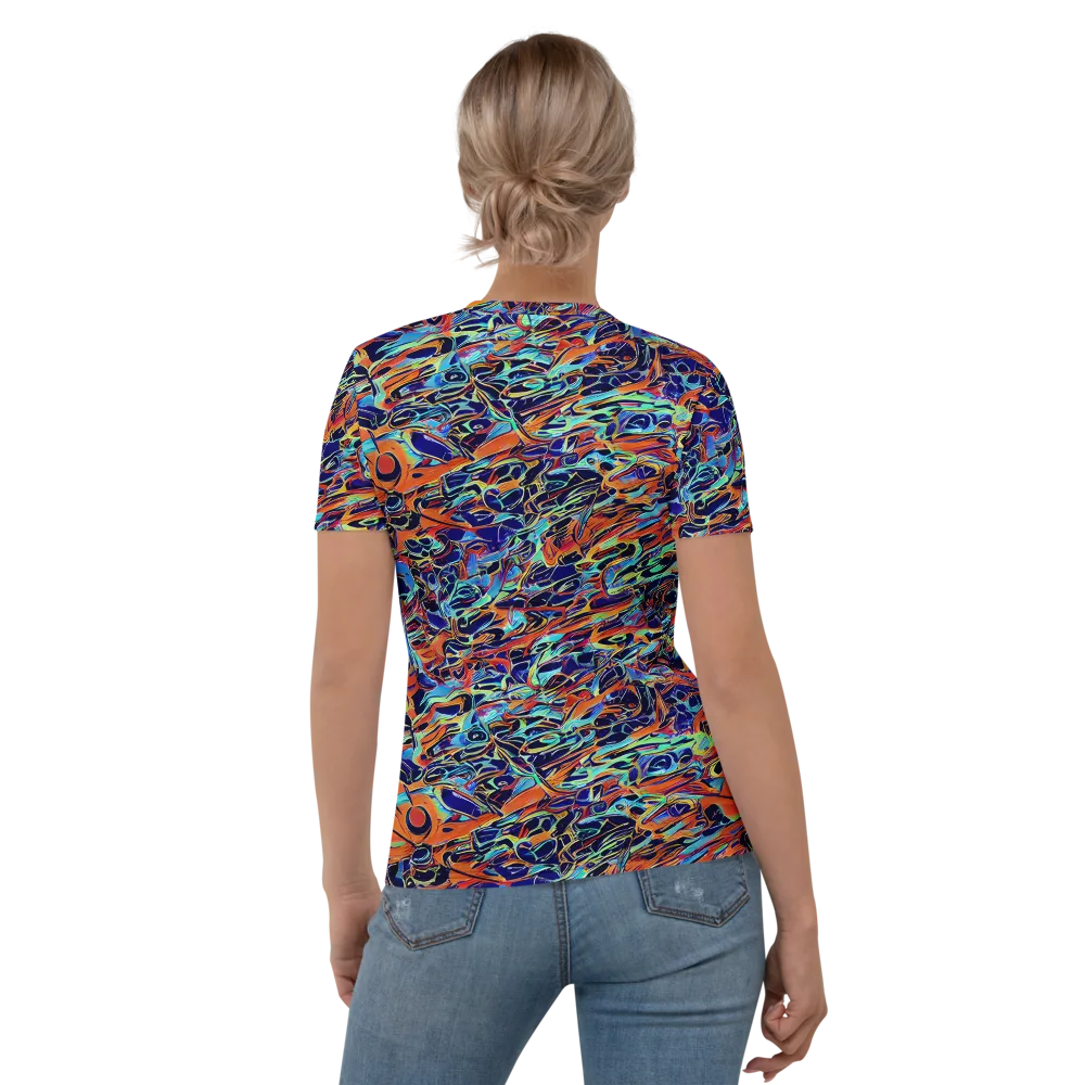 Tangerine Koi on Women's Crew Neck T-Shirt — Back