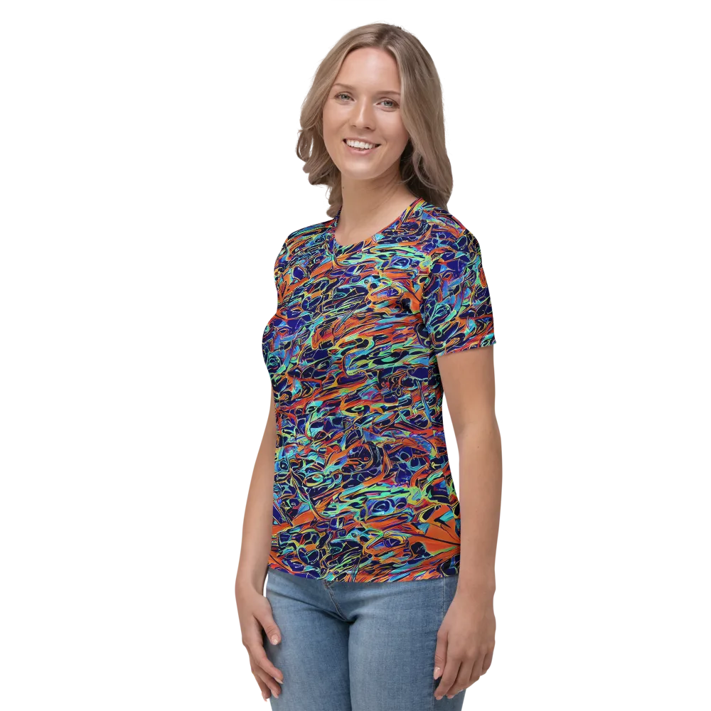 Tangerine Koi on Women's Crew Neck T-Shirt — Left