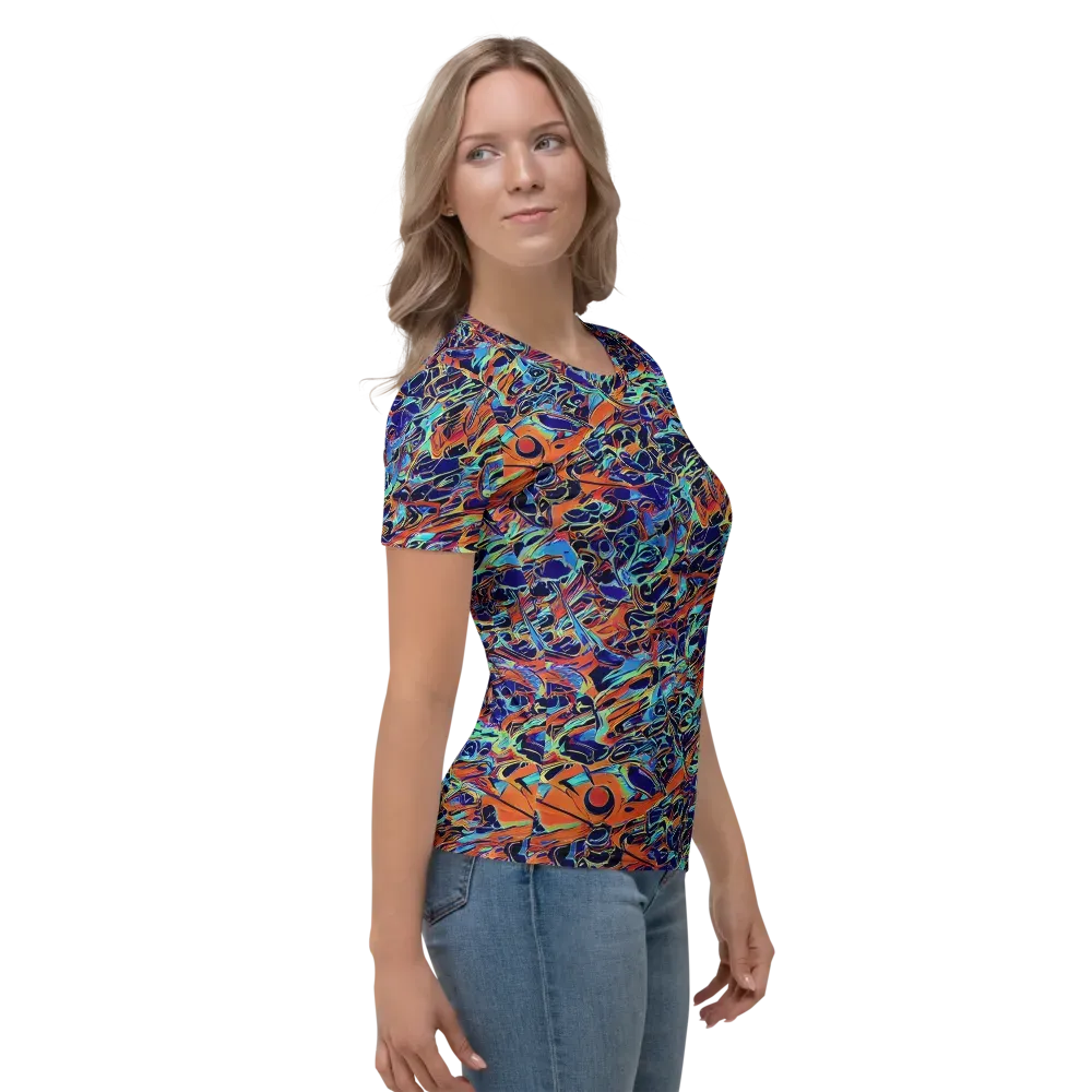 Tangerine Koi on Women's Crew Neck T-Shirt — Right