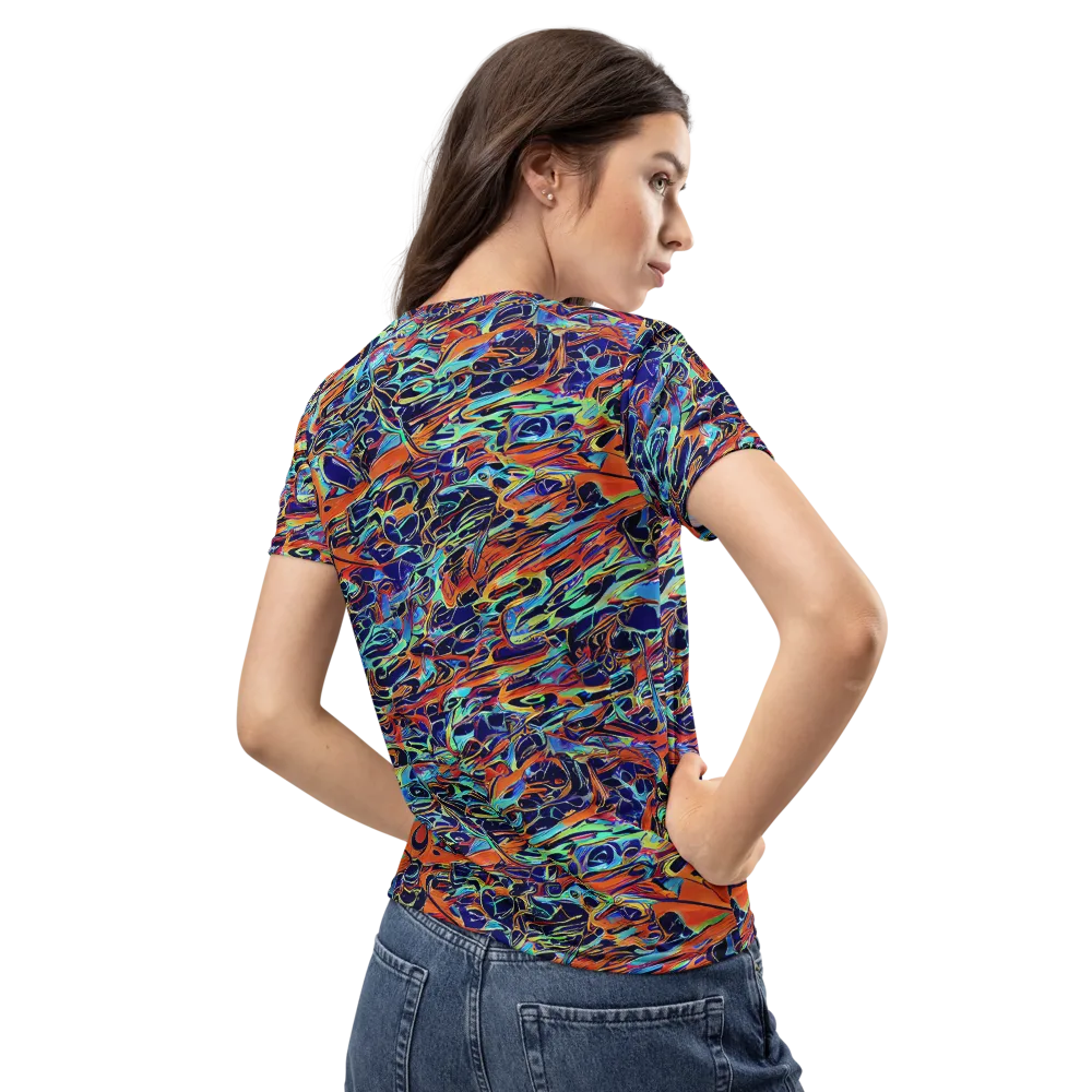 Tangerine Koi on Women's Crew Neck T-Shirt — Back