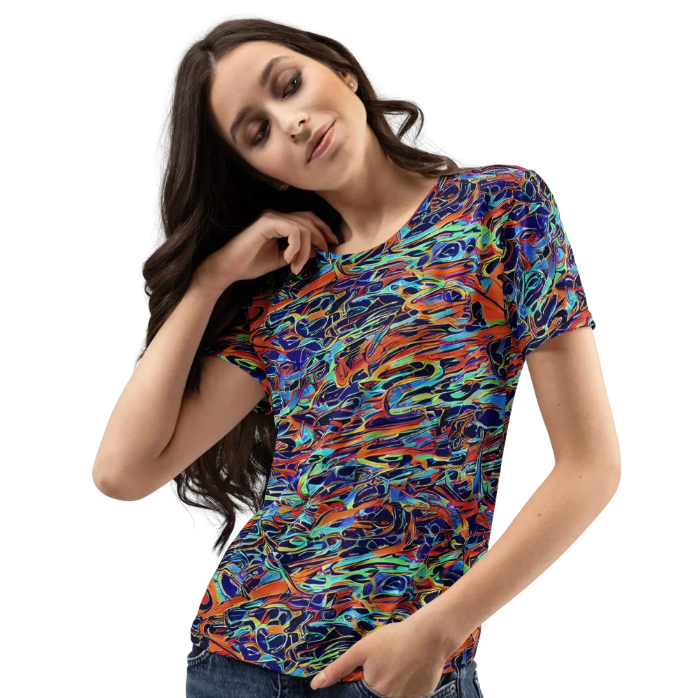 Tangerine Koi on Women's Crew Neck T-Shirt — Left Front