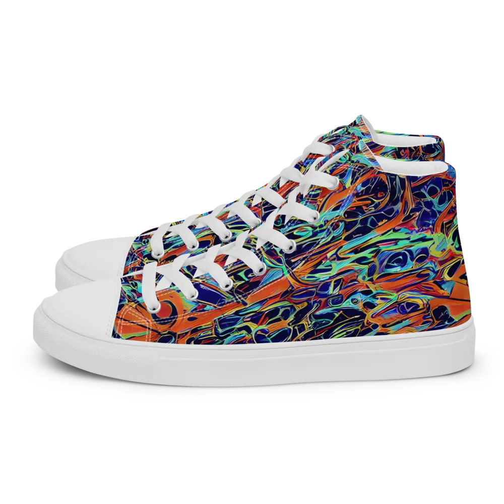 Tangerine Koi on Women's High Top Canvas Shoes — Left