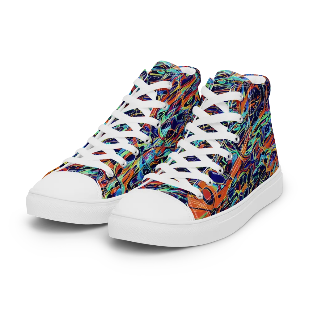 Tangerine Koi on Women's High Top Canvas Shoes — Left Front