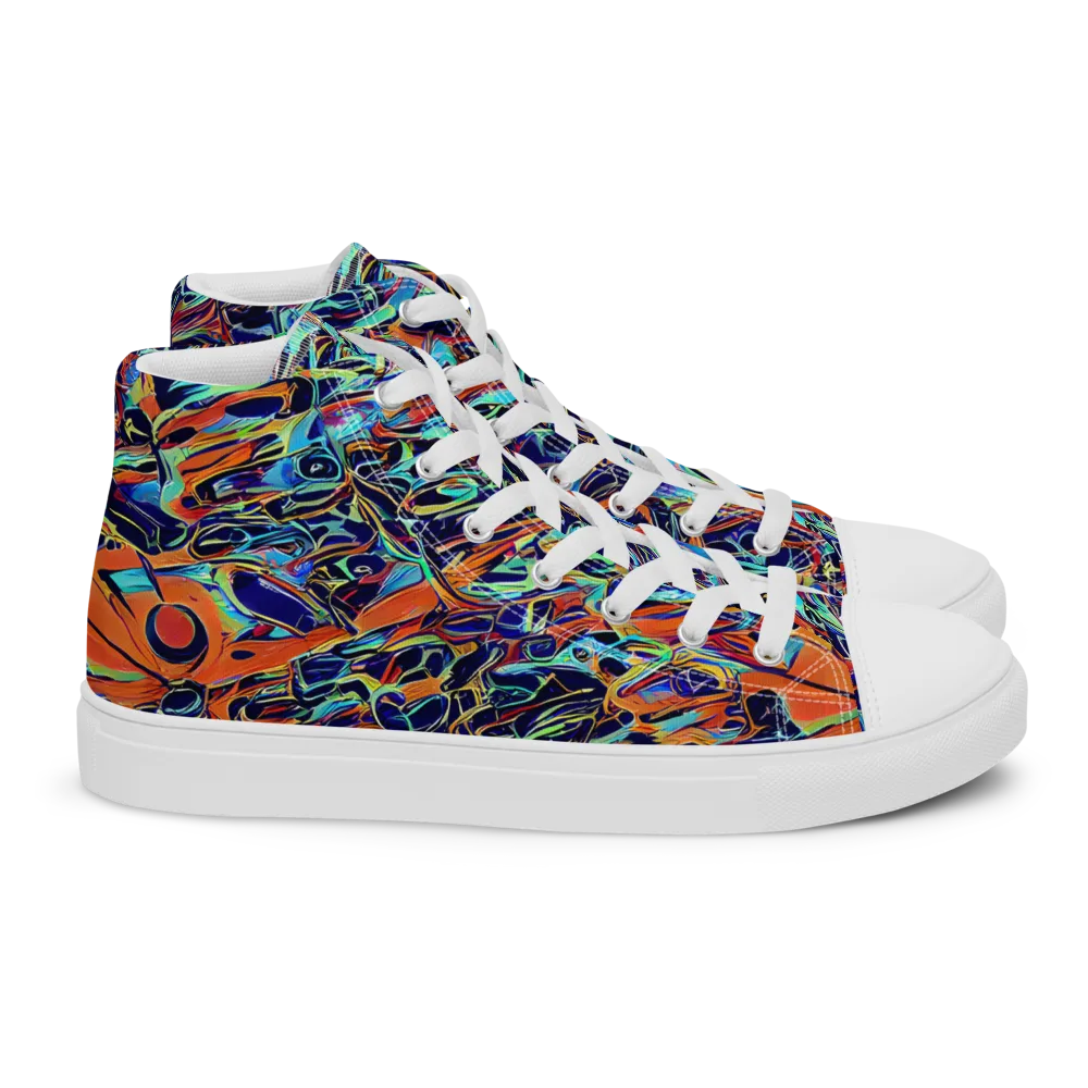Tangerine Koi on Women's High Top Canvas Shoes — Right