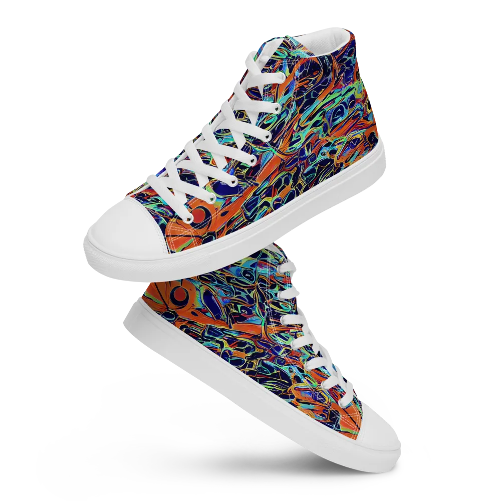 Tangerine Koi on Women's High Top Canvas Shoes — Front