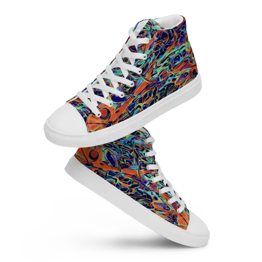 Tangerine Koi on a Women's High Top Canvas Shoes