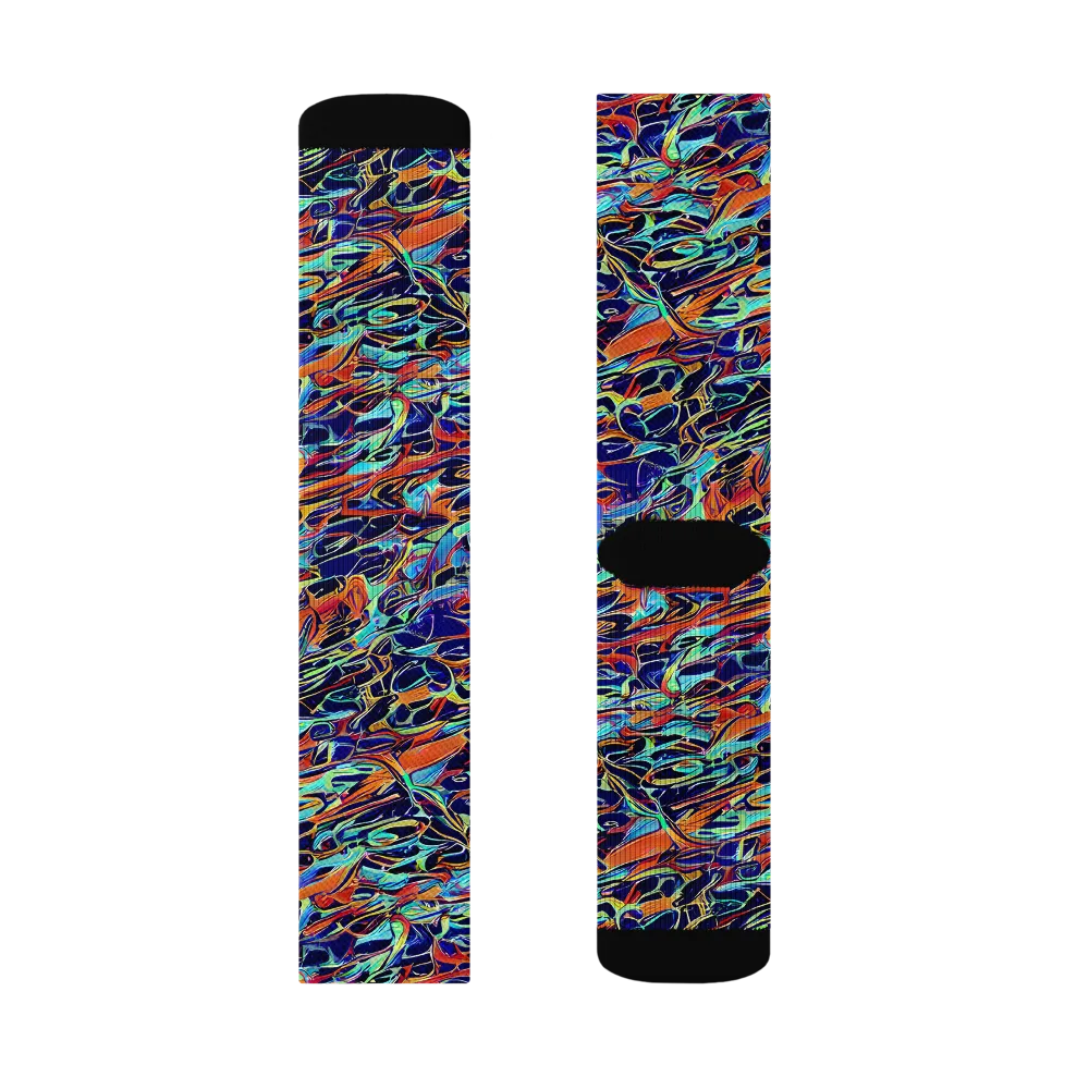 Tangerine Koi on Socks — Left Sock