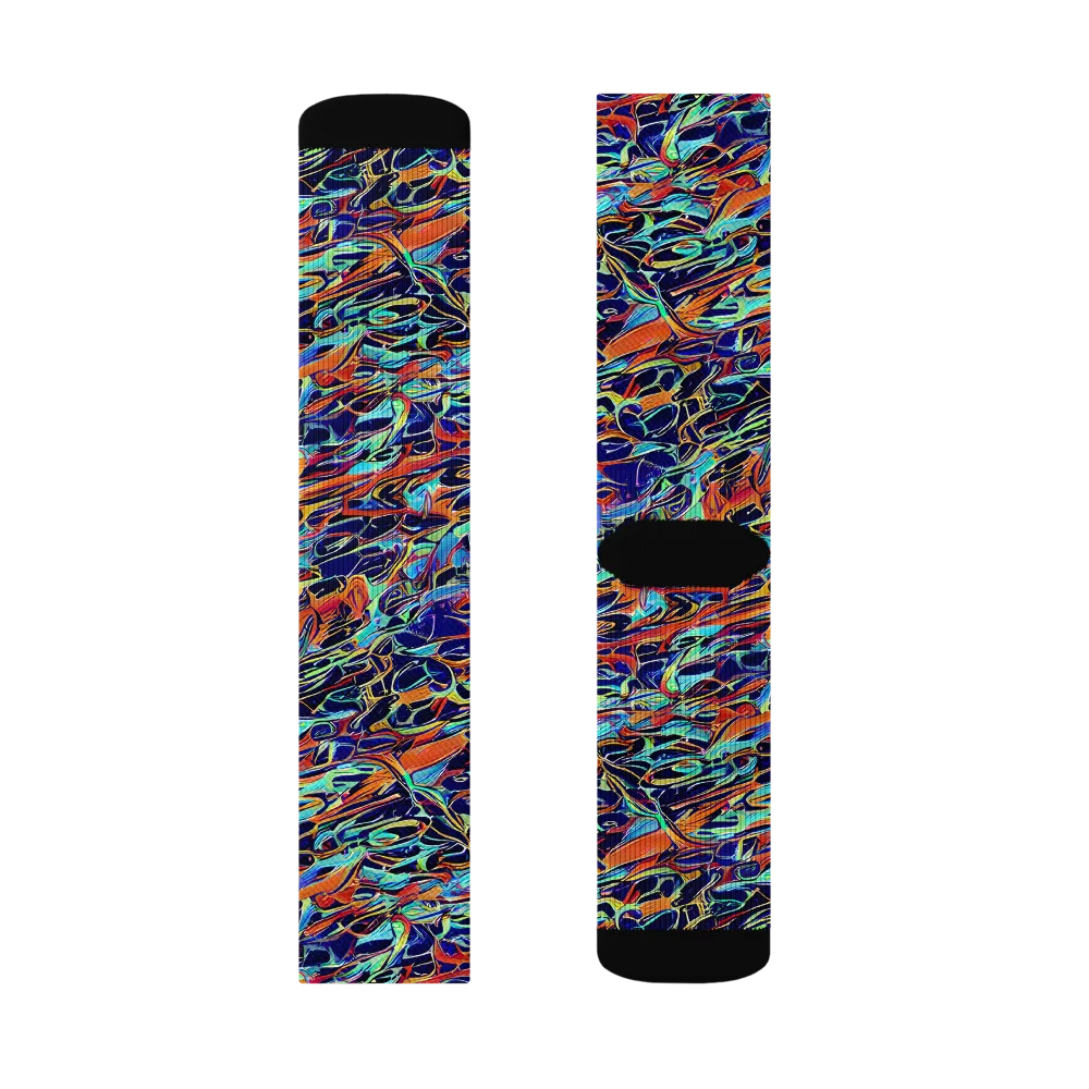 Tangerine Koi on Socks — Right Sock