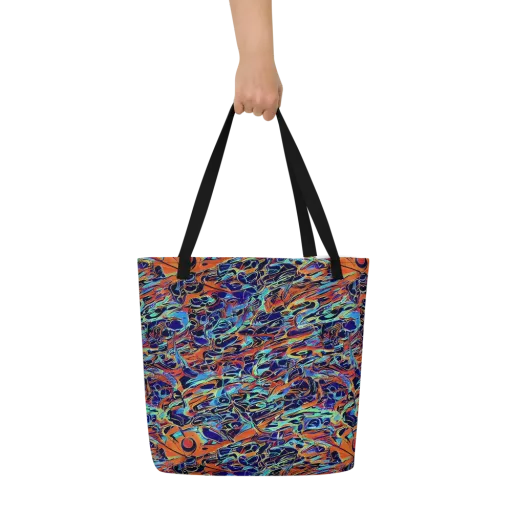 Tangerine Koi on a Large Tote Bag W/ Pocket