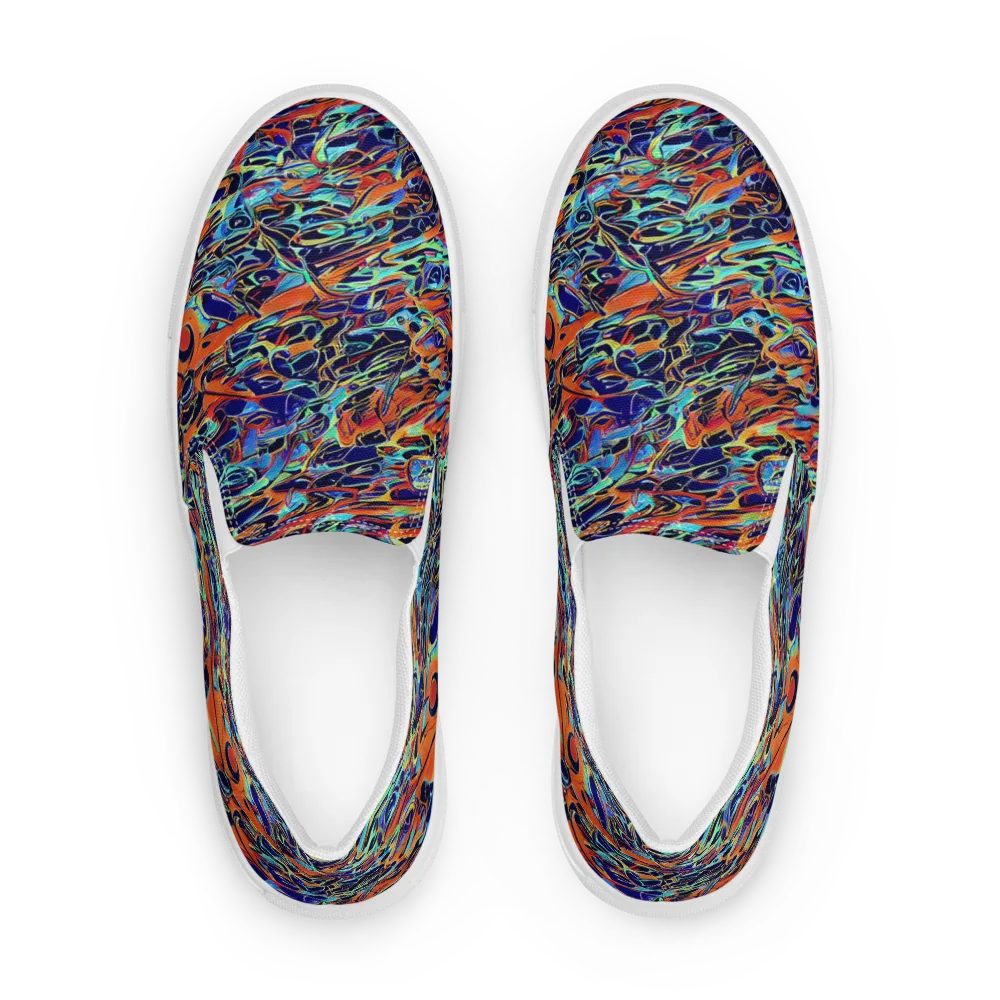 Tangerine Koi on Women's Slip-On Canvas Shoes — Front