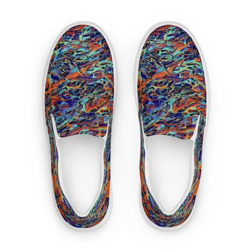 Tangerine Koi on a Women's Slip-On Canvas Shoes