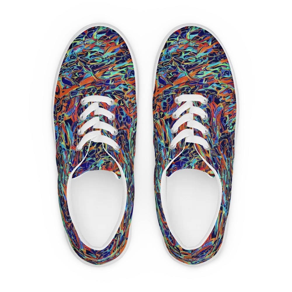 Tangerine Koi on Men's Lace-Up Canvas Shoes — Front
