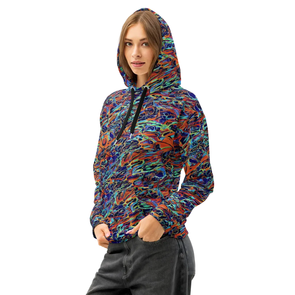 Tangerine Koi on Cotton Hoodie — Left Front
