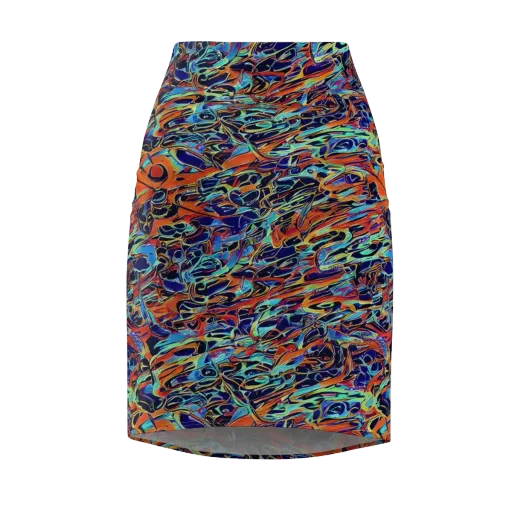 Tangerine Koi on a Pencil Skirt
