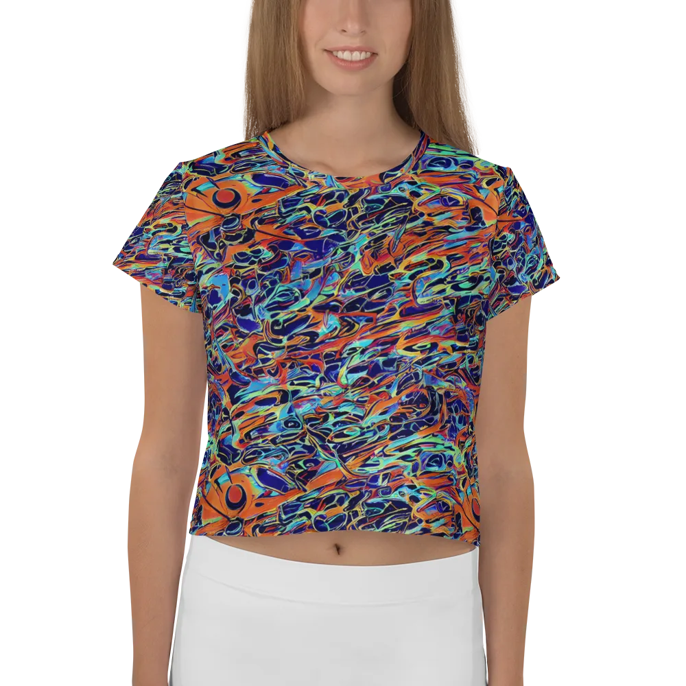Tangerine Koi on Crop Tee — Front