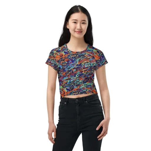 Tangerine Koi on a Crop Tee