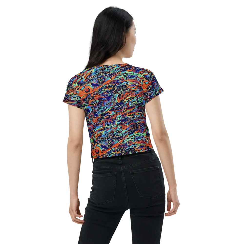 Tangerine Koi on Crop Tee — Back