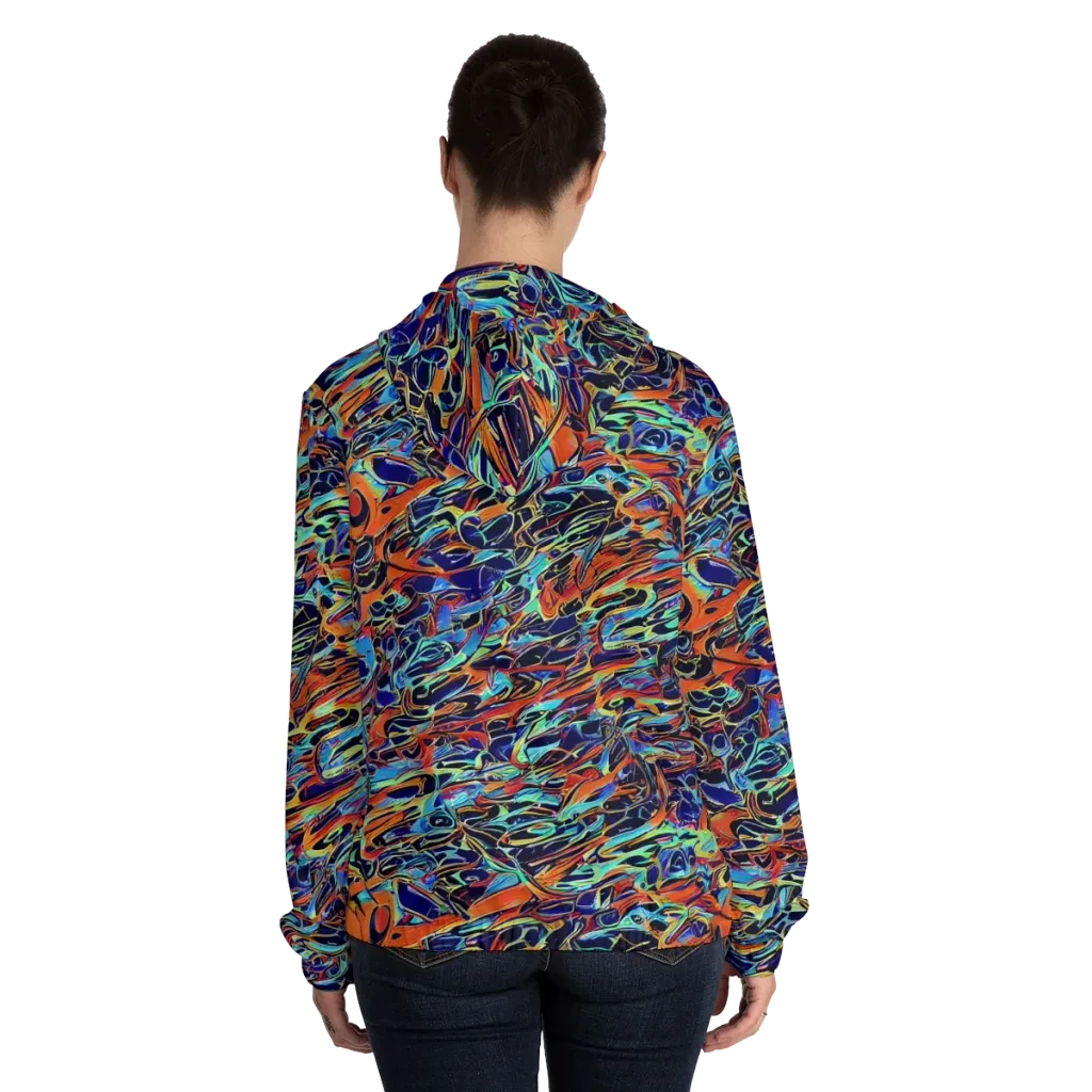 Tangerine Koi on Women's Full-Zip Hoodie — Back On Person