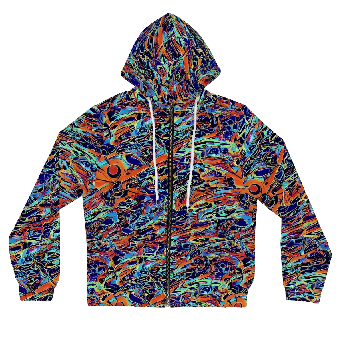 Tangerine Koi on Women's Full-Zip Hoodie — Front