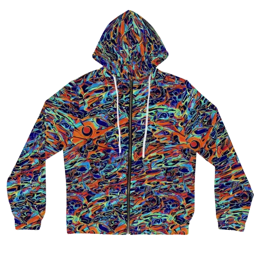 Tangerine Koi on a Women's Full-Zip Hoodie